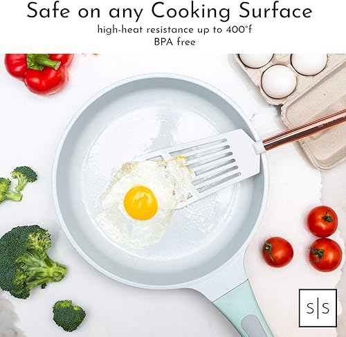 Miniatura 6 de Utensilios de cocina de color blanco y cobre, juego de utensilios de cocina de cobre de 18 piezas, incluye soporte para utensilios de cobre, tazas y