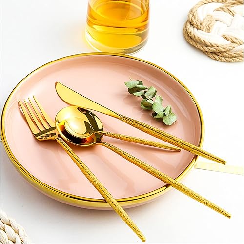 Miniatura 3 de Juego de cubiertos coloridos de 64 piezas para 16 cubiertos duraderos de acero inoxidable 1810, para el hogar, cocina, restaurante, boda, delicados,