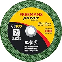 FREEMANS 4-Inch Double Net Cut off Wheels for Metal and Stainless Steel Cutting using Angle Grinder, Green - Pack of 50 Pieces