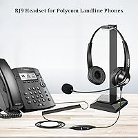 Vista 7 de Callez RJ9 Polycom Phone Headset with Noise Cancelling Mic & Volume Controls, Telephone Headset for Office Compatible with Polycom VVX250 VVX400
