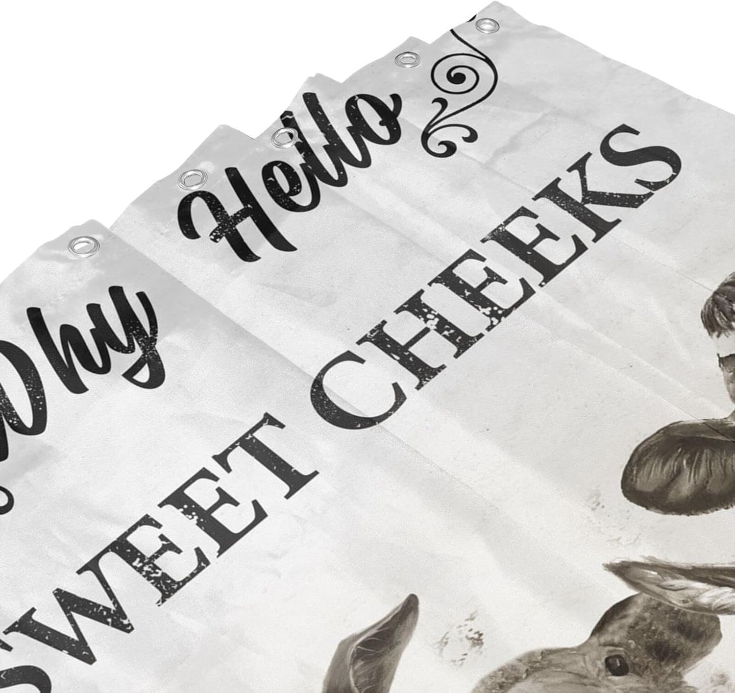 Farmhouse Animal Shower Curtain Black and White Country Cow Donkey Bathroom Shower Curtains Rustic Farm Sheep Rooster Shower Curtain Waterproof Polyester Fabric Decor with Plastic Hooks 60 x72 Inches