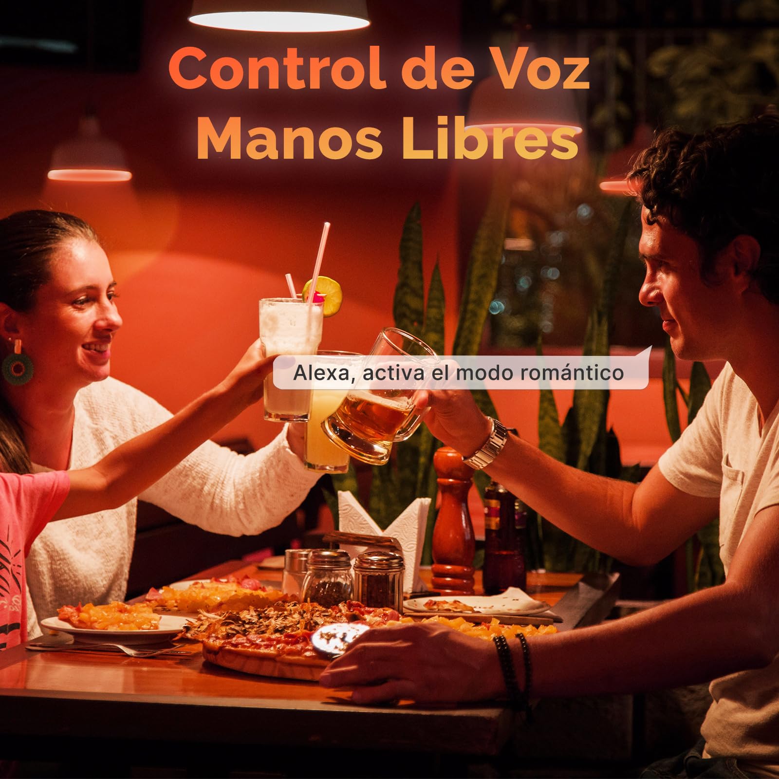 MOES ST64 Bombilla LED Inteligente E27 WiFi 2, 2 Unidades | 4 GHz, 5W RGB+CCT, Control por Voz, Alexa, Google Home, 2700K-6500K, Larga Duración 15, 000 horas