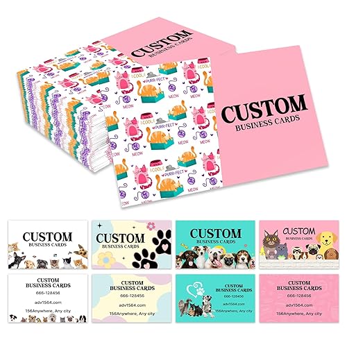 Custom Business Cards, Customizable Logo/Text/QR Code Double-Sided Printable 300gsm Waterproof