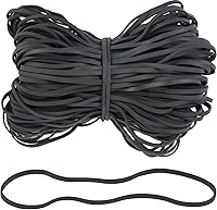 Vista 5 de AMUU Bandas de goma negras para papeleras de 8-33 galones, paquete grande de 120 piezas, tamaño #117B (17.8 cm x 0.32 cm) para papeleras grandes