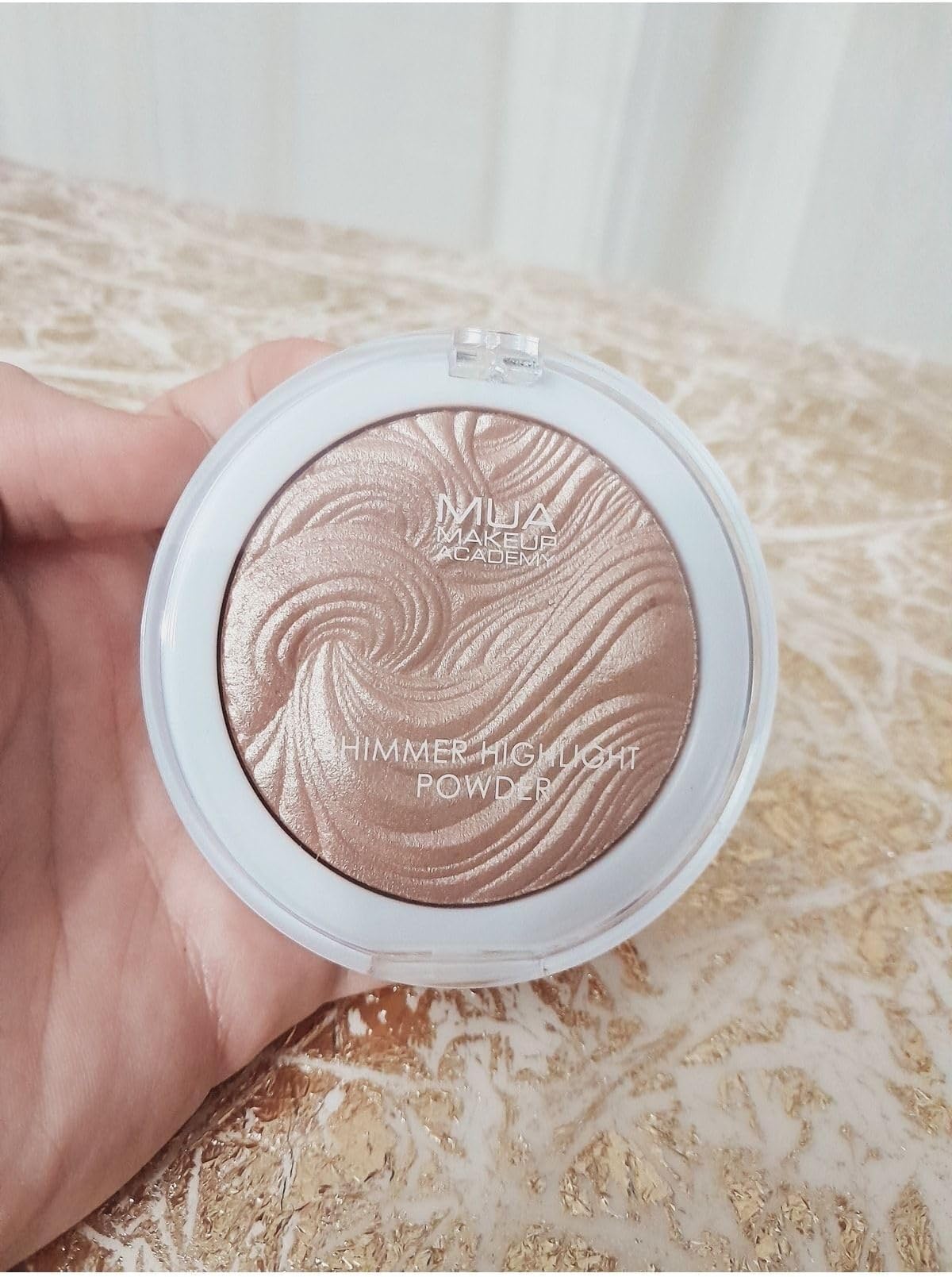 MUA Makeup Academy Shimmer Highlighter Powder, Radiant Cashmere - Highly Pigmented Glow Finish, 8 g