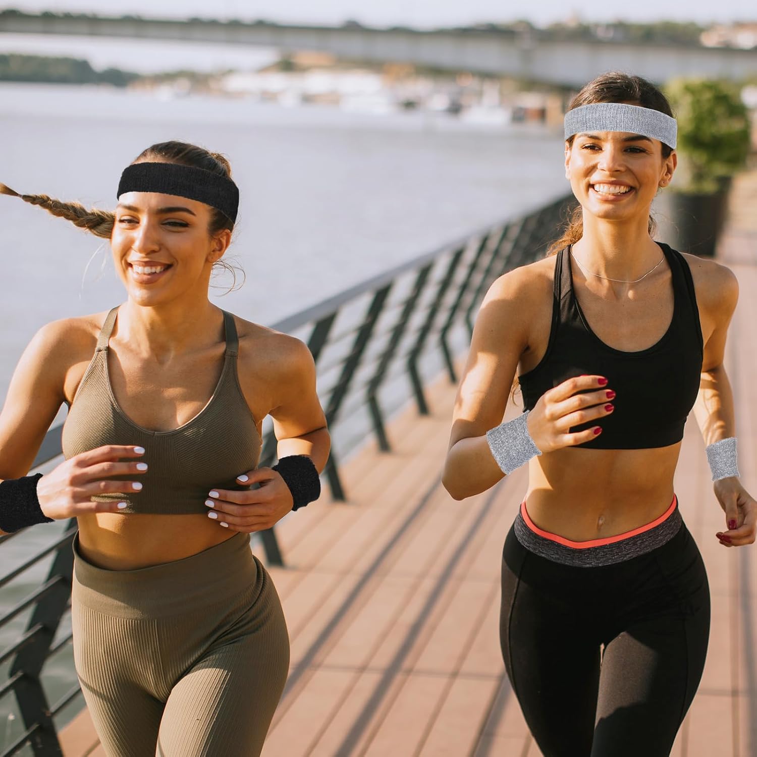 Civaner 12 Pcs 80s 90s Sweatbands Neon Sports Headbands Wristband Set for Men Women Party Cotton Headbands Terry Cloth Athletic Sweat Bands for Tennis Football Gym Outdoor Accessories - Image 6