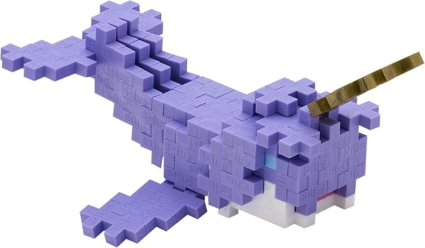 PLUS PLUS Narwhal Tube - 3D Animal Figure Building Block Set