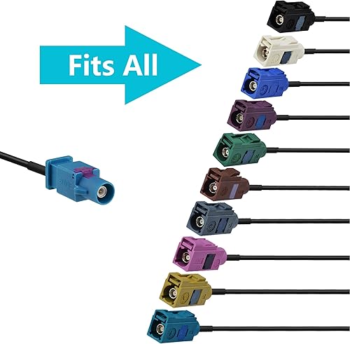 Miniatura 3 de Bingfu Fakra Z - Cable de extensión de antena de vehículo hembra a macho, 11.8in, 12 pulgadas, para automóvil, estéreo, Android, navegación GPS,