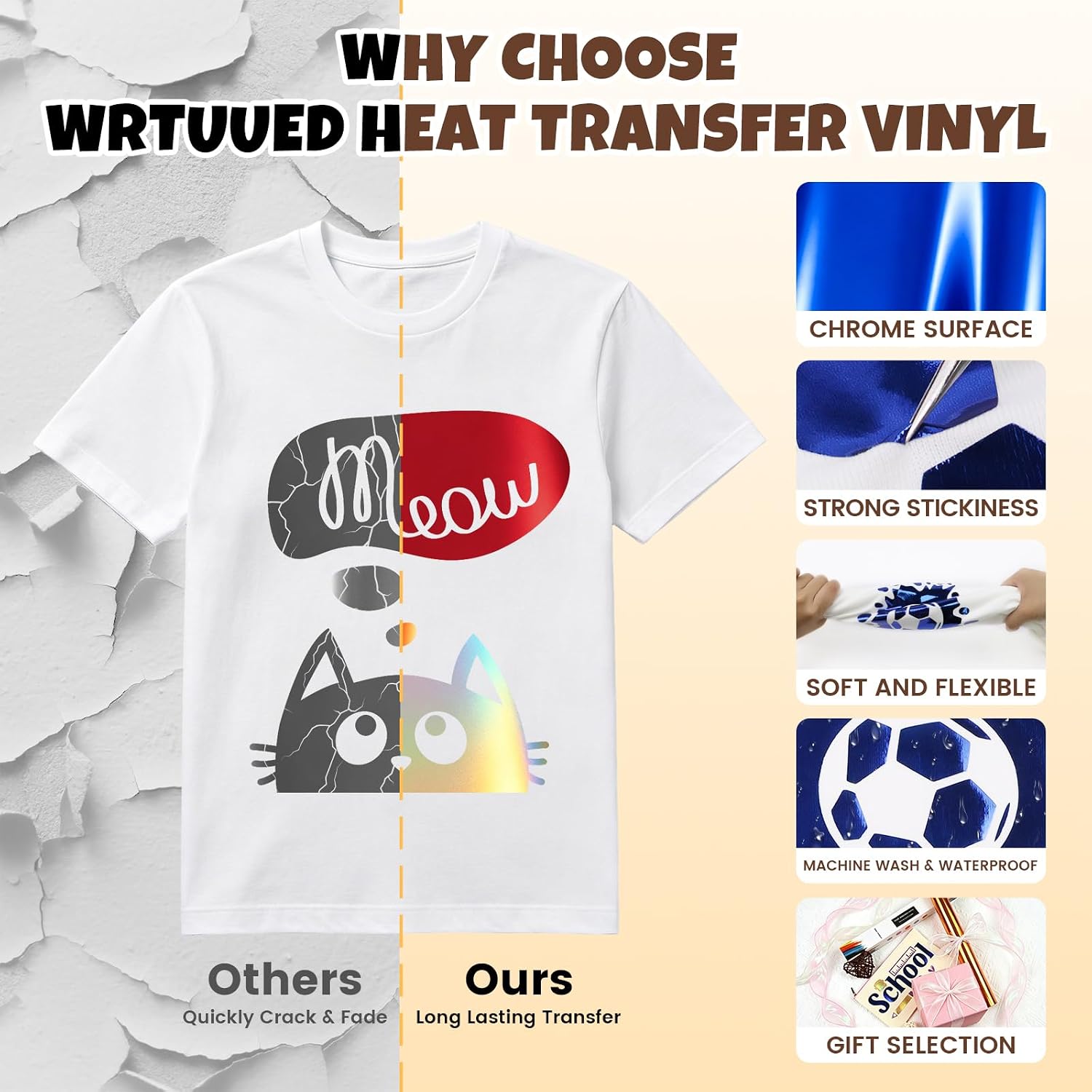 Royal Blue Metallic Heat Transfer Vinyl Roll - 12" x 5ft Chrome Foil Iron on Vinly for Cricut & Silhouette Cutter Machines, Easy to Cut and Transfer DIY Heat Press Design for T-Shirts Fabric