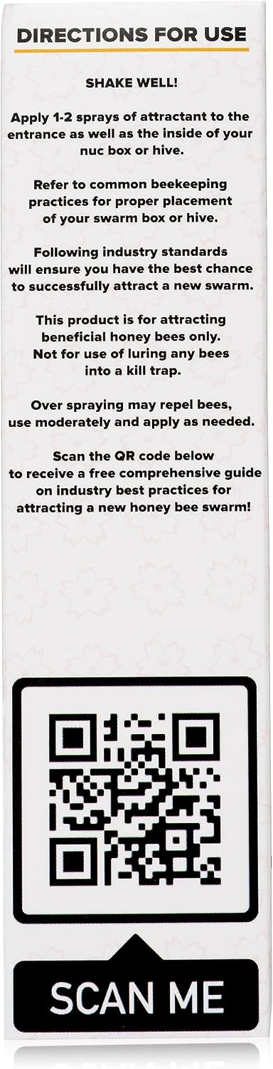 Camas Pollinator Supply Honey Bee Swarm Lure - 2oz Bottle for Beekeepers Use in Naturally Attracting New Beneficial Honey Bee Swarm Colonies