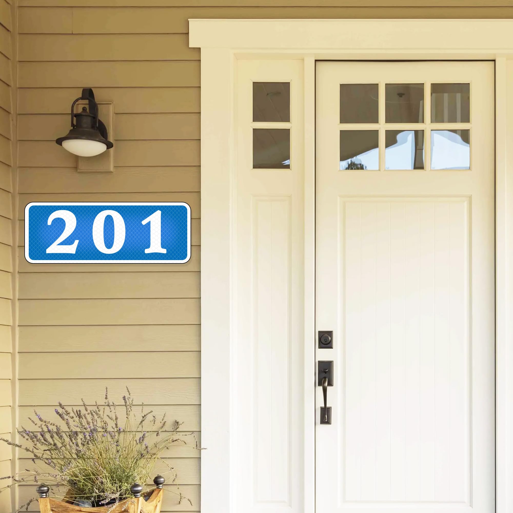 Letrero de dirección 911 reflectante personalizado para casa, 19 x 4.8 pulgadas, placa de dirección de metal personalizada para exterior, aluminio .040 impermeable, utilizado para buzón,