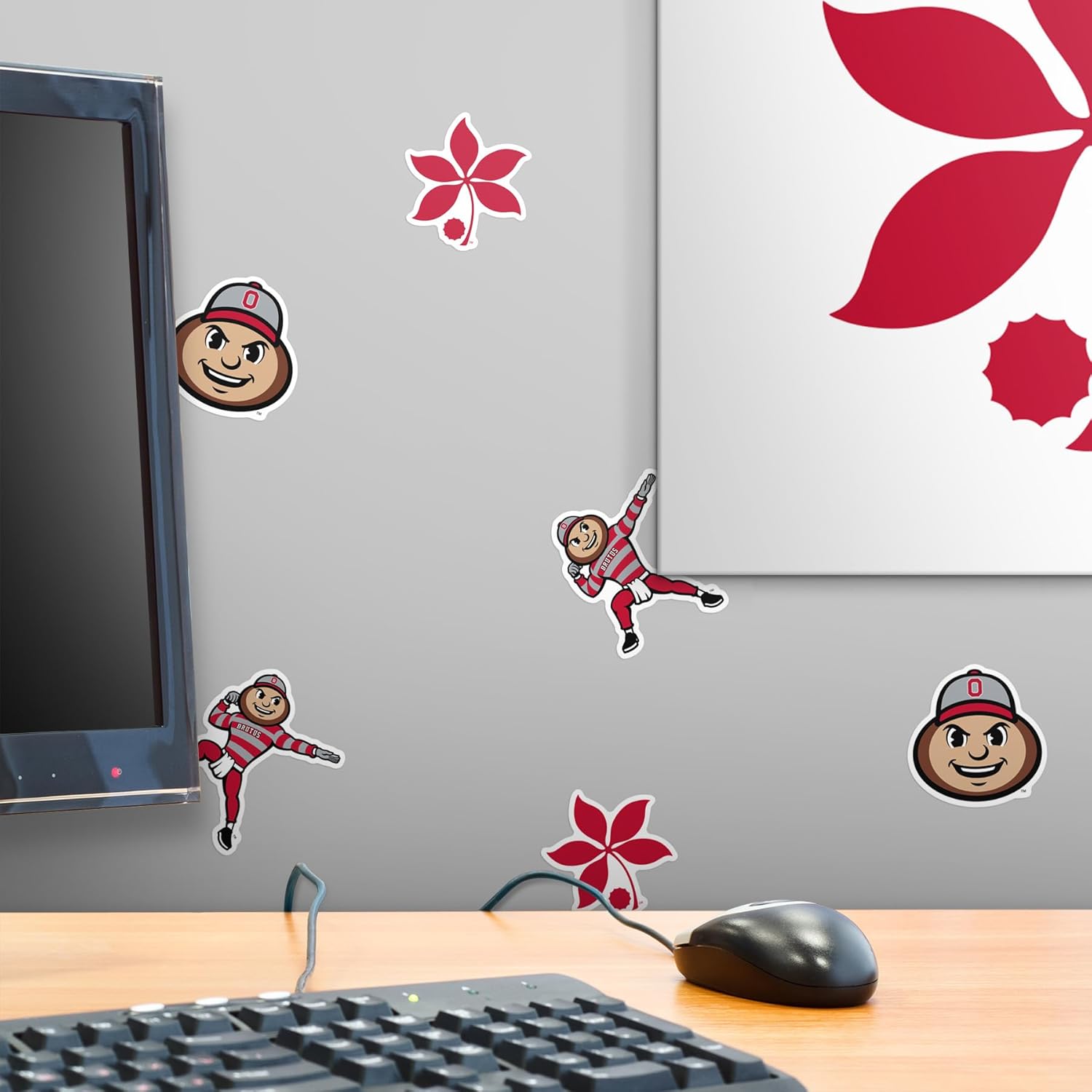 The Ohio State University Buckeyes 50ct Secondary Logo Mascot Vinyl Sticker Pack for Laptop Water Bottle Tablet Scrapbooking Skateboard Indoor Outdoor Decals - Image 6