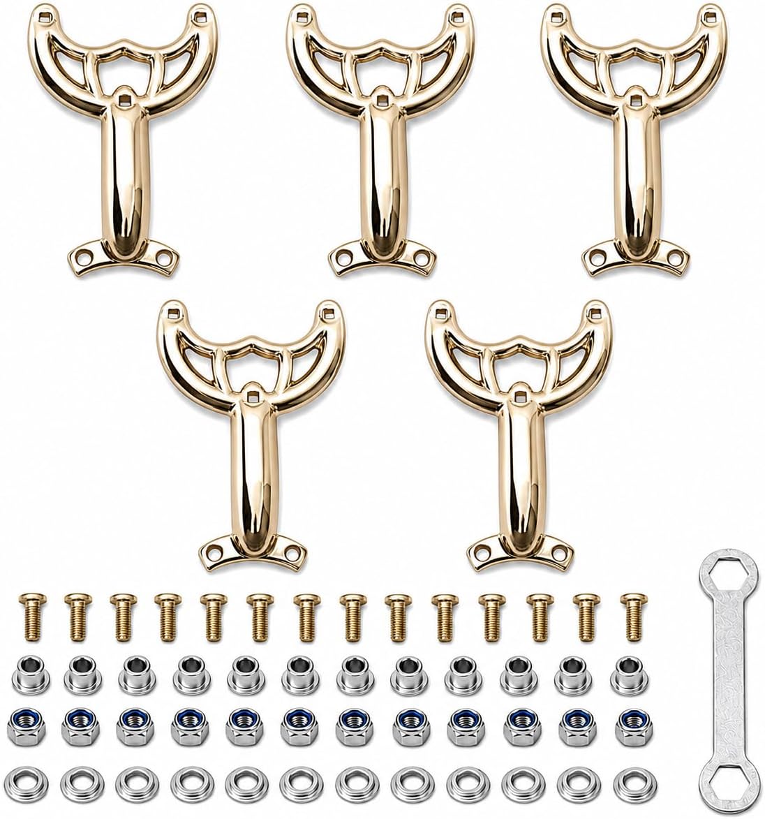 Ceiling Fan Blade Arms, 5 Pack Replacement Fan Blade Holder Arms for 42 Inch Ceiling Fans, Compatible Model 7740200 Gold