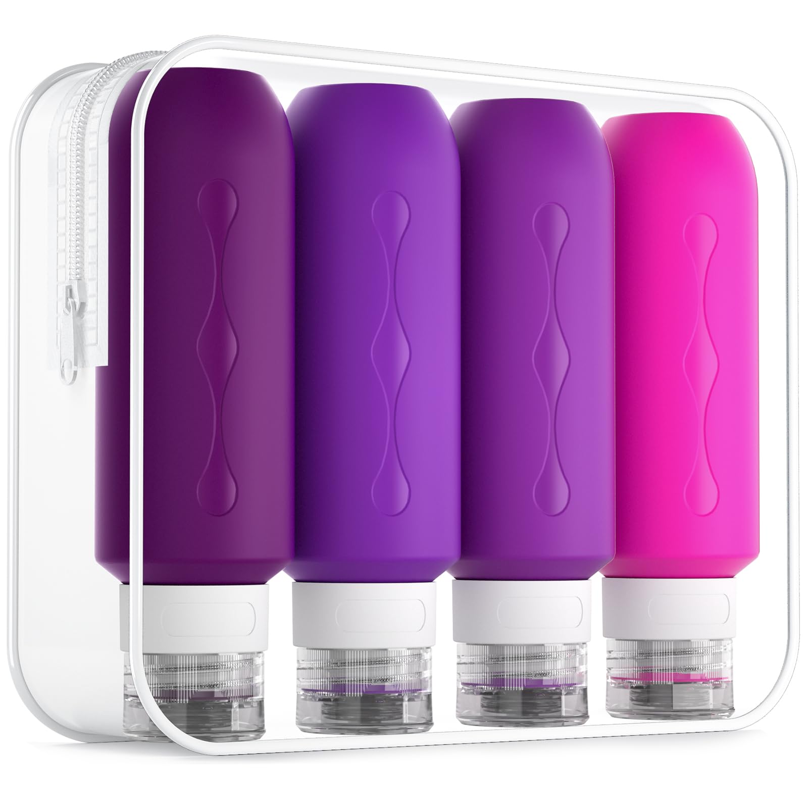 Gemice Travel Bottles for Toiletries, Tsa Approved Travel 6oz Size Containers with Clear Bag, BPA Free Leak Proof Travel Tubs Refillable Liquid Travel Accessories for Cometic Shampoo Lotion