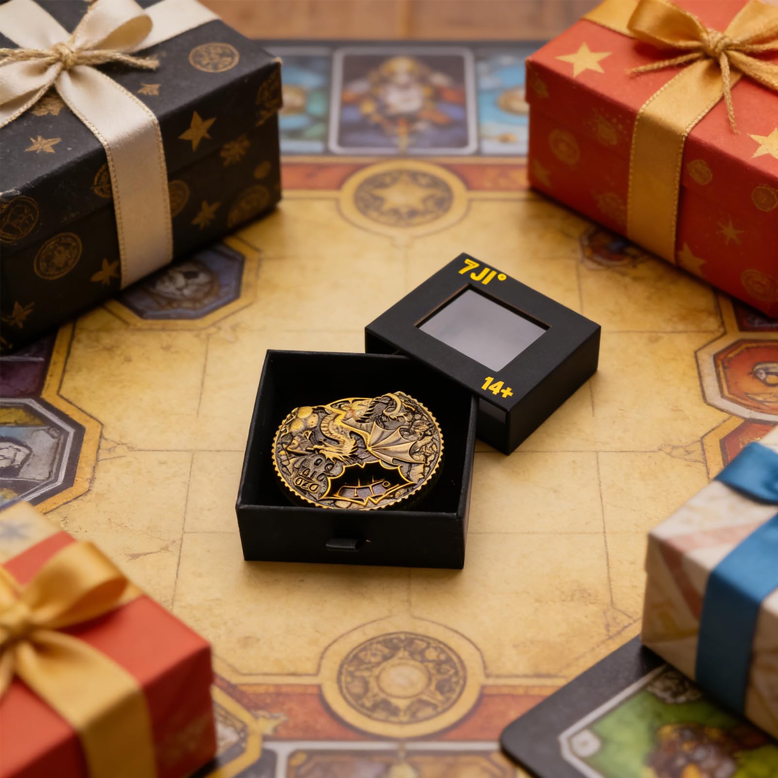 DND Ruota Dadi Spinner Metallici, 7 in 1 Dungeons And Dragon Game, Wheel Dice Spiner, Roulette Dadi Spinner,Accessori per Giochi da Tavolo di
