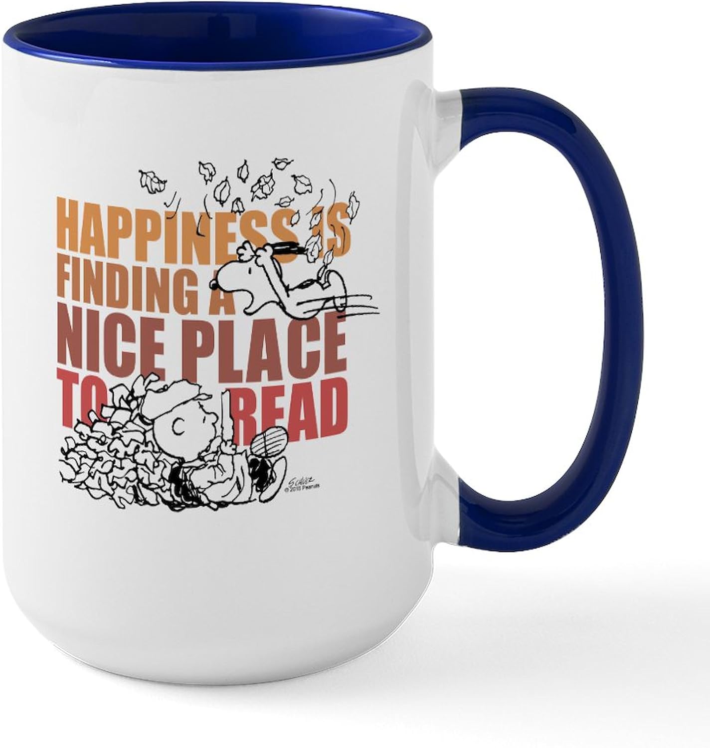 CafePress Peanuts Happiness Thanksgiving Dinner Large Mug 15 oz (444 ml) Ceramic Coffee Mug