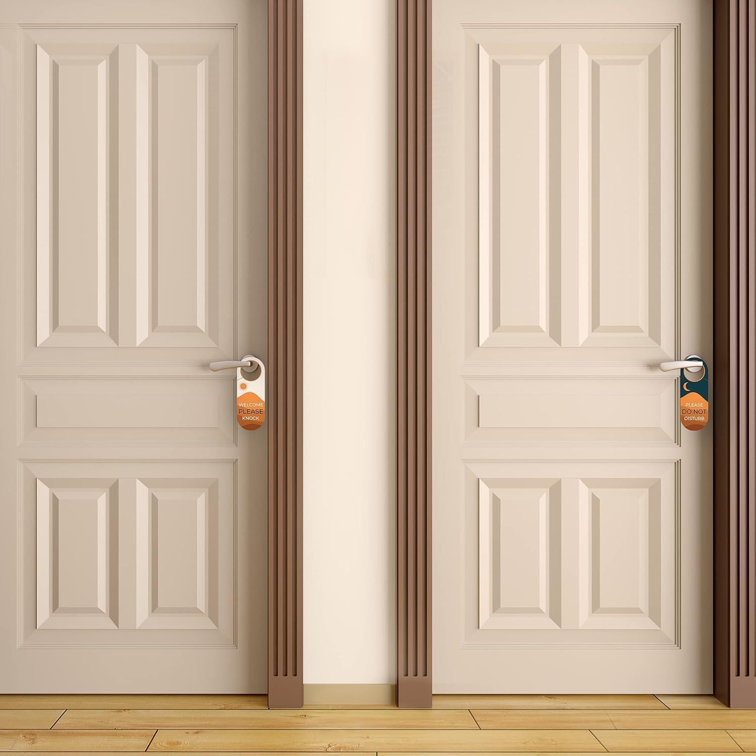 Diseño de negocios No molestar y bienvenido, por favor llame a la puerta, cartel for colgar, doble cara, ideal for oficinas, hogar, clínica, dormitorio, sesión de reuniones(500 pack)