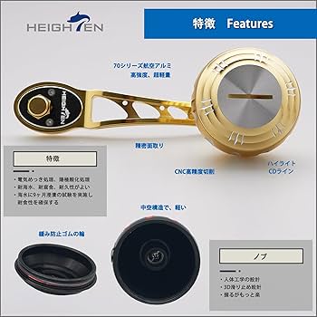 Amazon.co.jp: HEIGHTEN 80/90mm リール ハンドル 45mm ハンドル