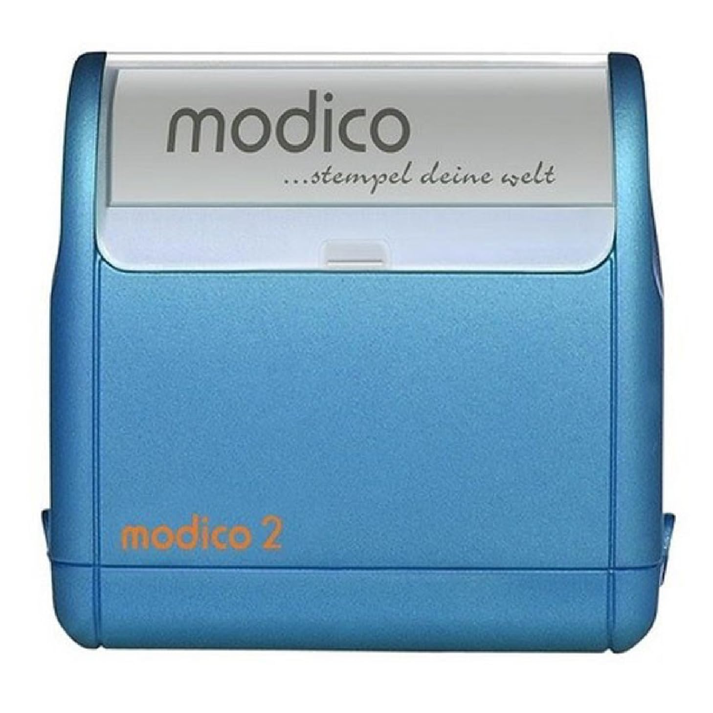 Timbro Preinchiostrato Personalizzato - Impronta 11x37 Mm, Montatura Blu, Fino A 2 Righe Di Testo - Foto 13