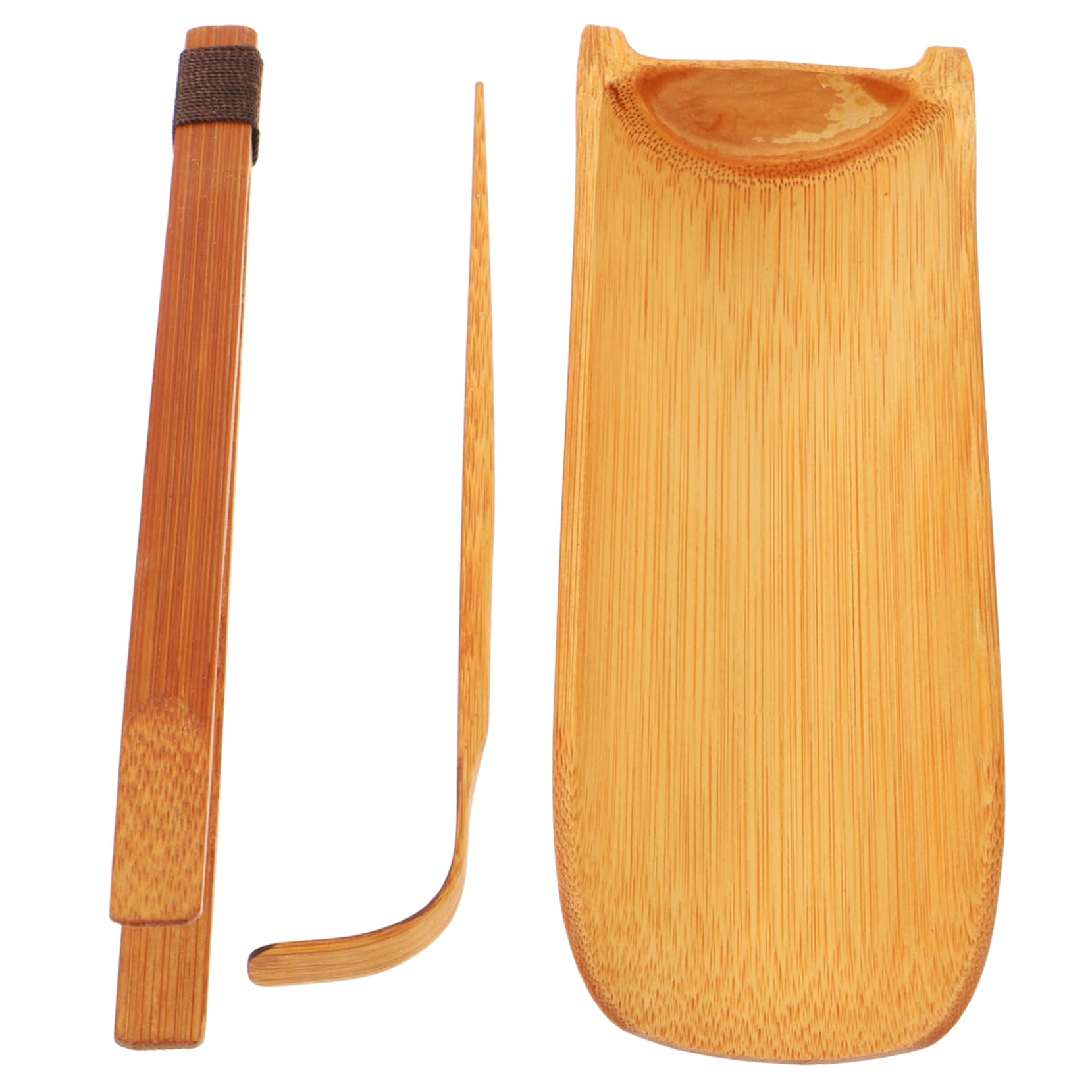 Unomor 3pcs Bamboo Wood Tea Set Tea Making Tool Kit Tea Accessories Tea Party Supplies Tea Tools Tea Tongs Scoop Leaf Holder Home Office Tea House