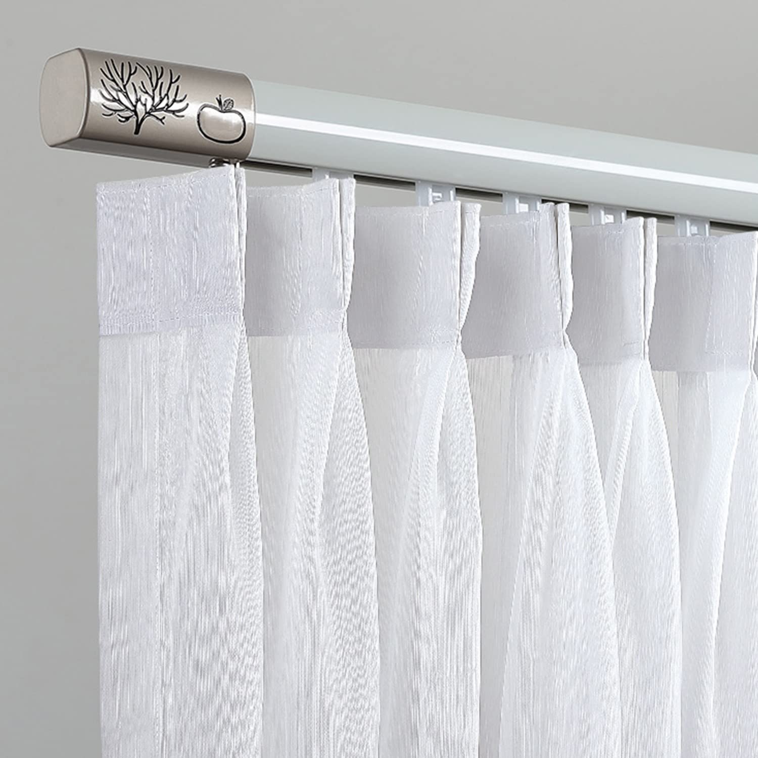 Binario tenda, Bastone binari per tende Bianco Controsoffitto Set per Binari per Tende, Alluminio Binario per Tende / Divisorio per Privacy, Hotel/Camera da Letto/ Aule/ Padiglione/ Balcone/ Asta per