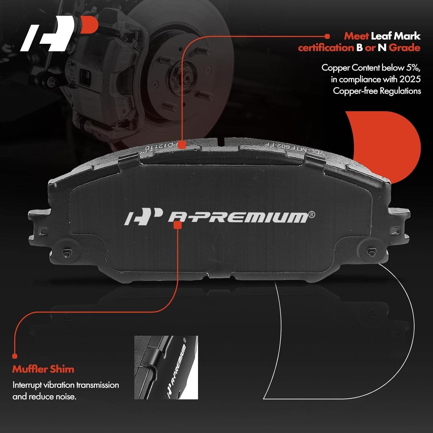 A-Premium 11.65 inch (295.9mm) Front Disc Brake Rotors + Ceramic Pads Kit Compatible with Select Pontiac, Scion and Toyota Models - Vibe 2009-2010, Matrix 2009-2013, RAV4 2006-2018, Mirai, iM, tC