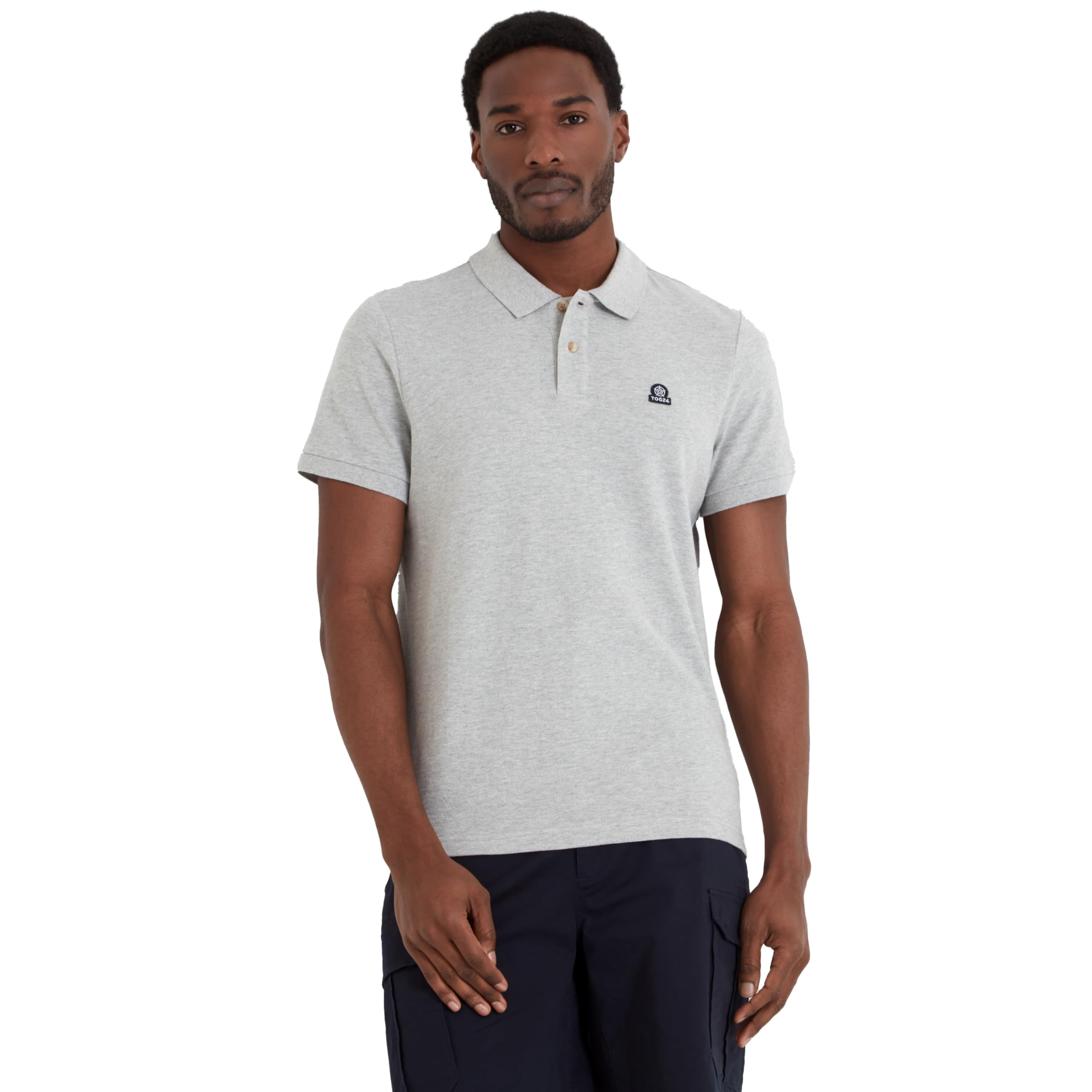TOG24 Braunton Men's Polo Shirt, Short Sleeves Cotton Pique Polo, Branded Buttons