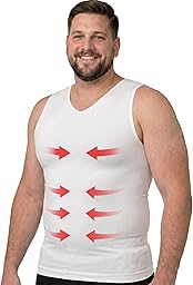 Mens Compression Shirt Slimming Shapewear | V Neck Gynecomastia Compression Shirts for Men | Body Shaper Undershirt Tank Top