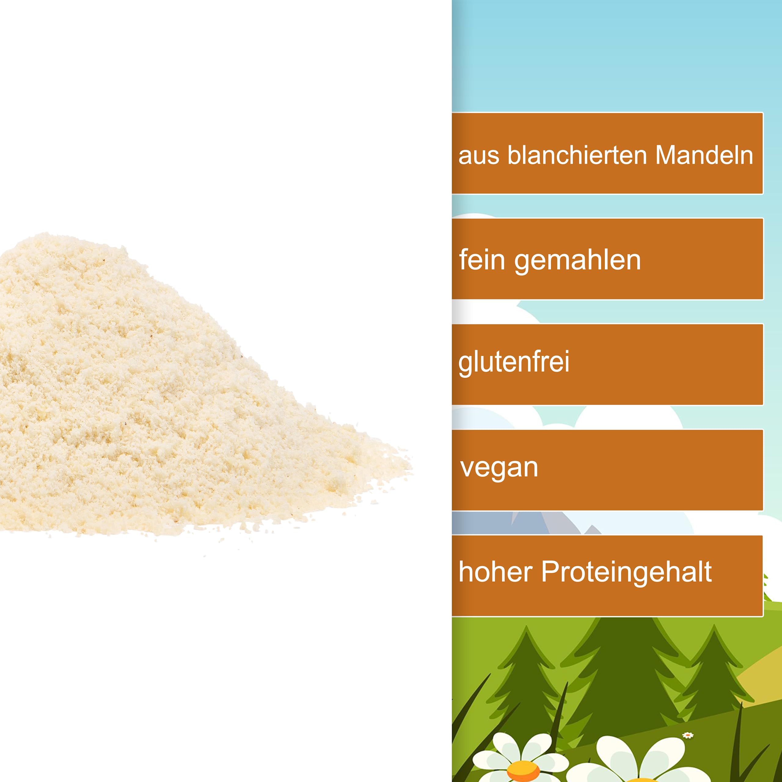 Mandelmehl 3kg im Eimer blanchiert fein gemahlen naturbelassen NussFuchs