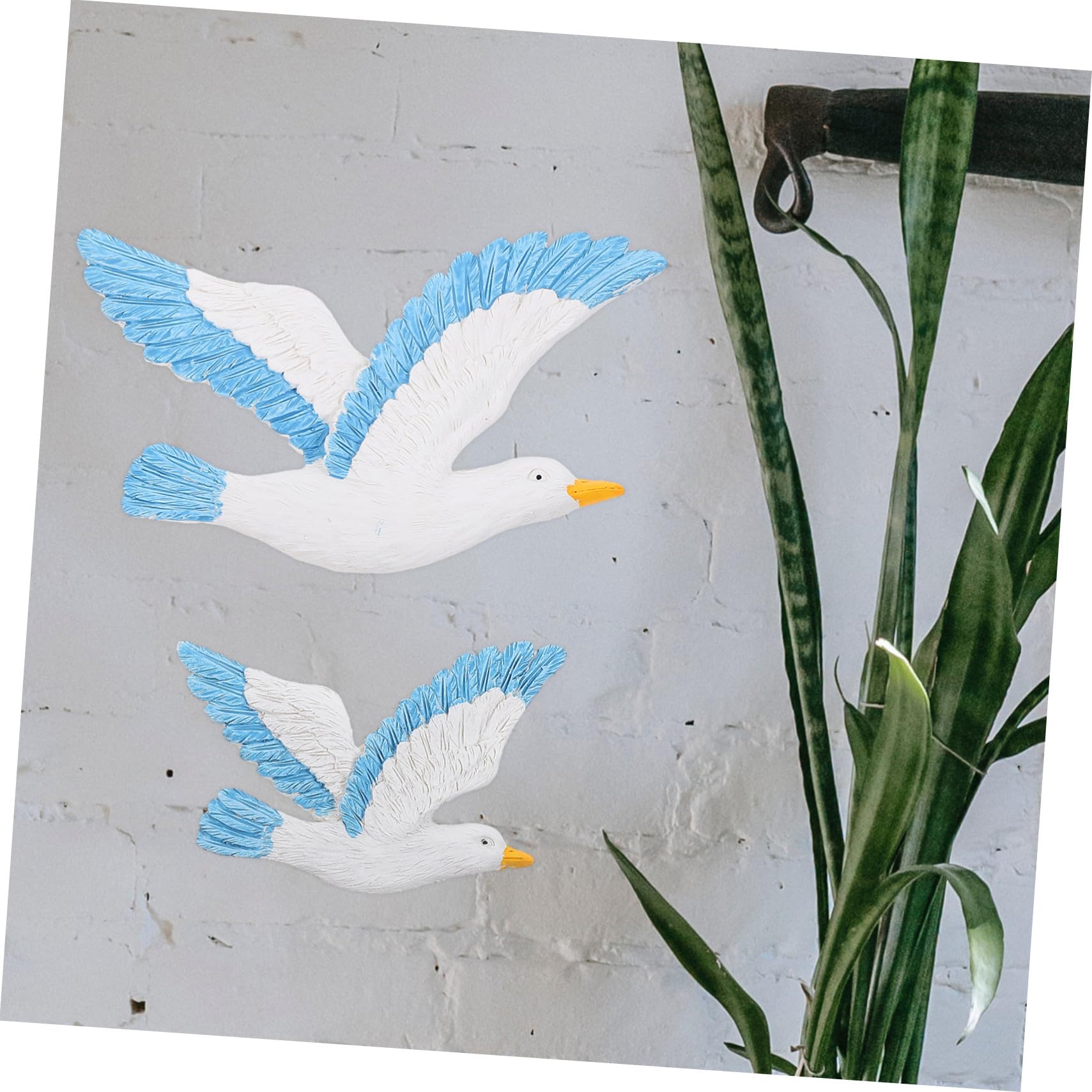 Baluue 3pezzi Gocce di Uccelli Appese Gabbiani in Resina Uccelli da Parete Ciondolo Decorativo per Casa Gabbiani di Appesi da Parete Appesi Blu Destra