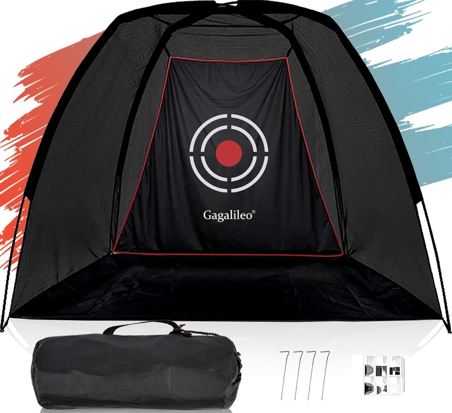 Kapler Golf Practice Net: 10x7 Ft Golf Driving Training Aid with High Density Netting for Backyard Chipping, Includes Target Cloth and Carry Bag