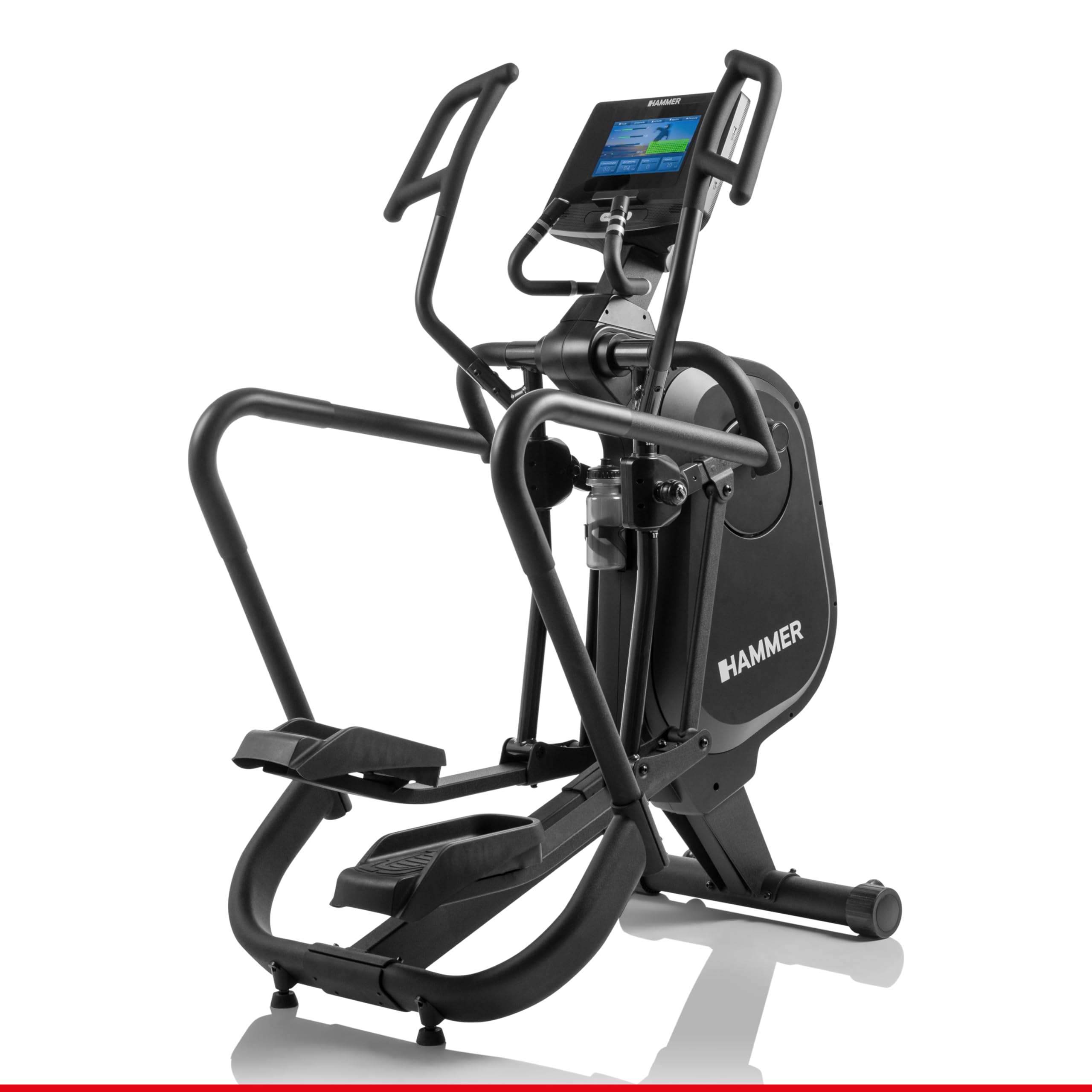 HAMMER Finnlo Ellipsentrainer Fly RX – 21 Programme, Kinomap kompatibel - Trainingsgeräte für Zuhause mit 12 kg Schwungmasse, Frei schwingende Trittflächen, 10" TFT-Touchscreen