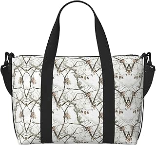 White Tree Camo Print Splendid Travel Duffel,For Gym And Travel,Ideal For Sports Weekend Getaways - DURAGS
