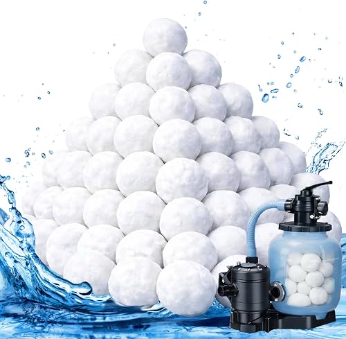 Pool Filter Balls 3.1LBS for Sand Filter Pool Balls, Eco-Friendly Fiber Media Replace 100LBS Pool Filter Sand, Reusable Washable Swimming Pool Filter Balls (3.1 lbs)