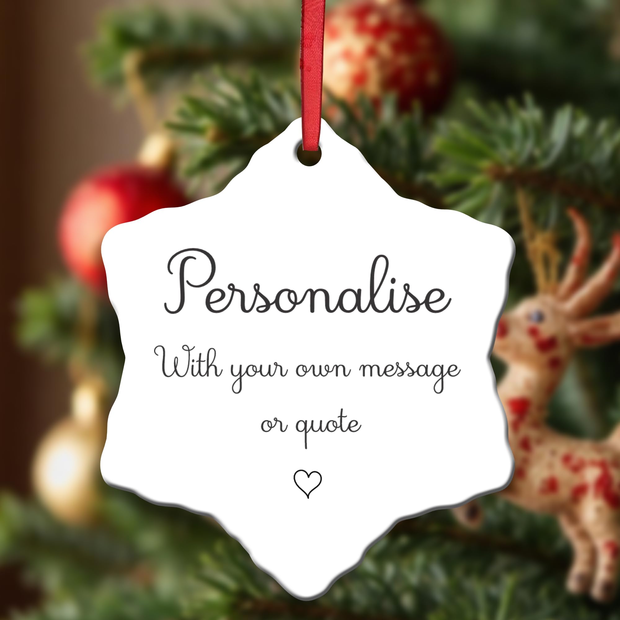 Kreatesquare White Personalised Christmas Baubles Star Shape Ceramic Christmas