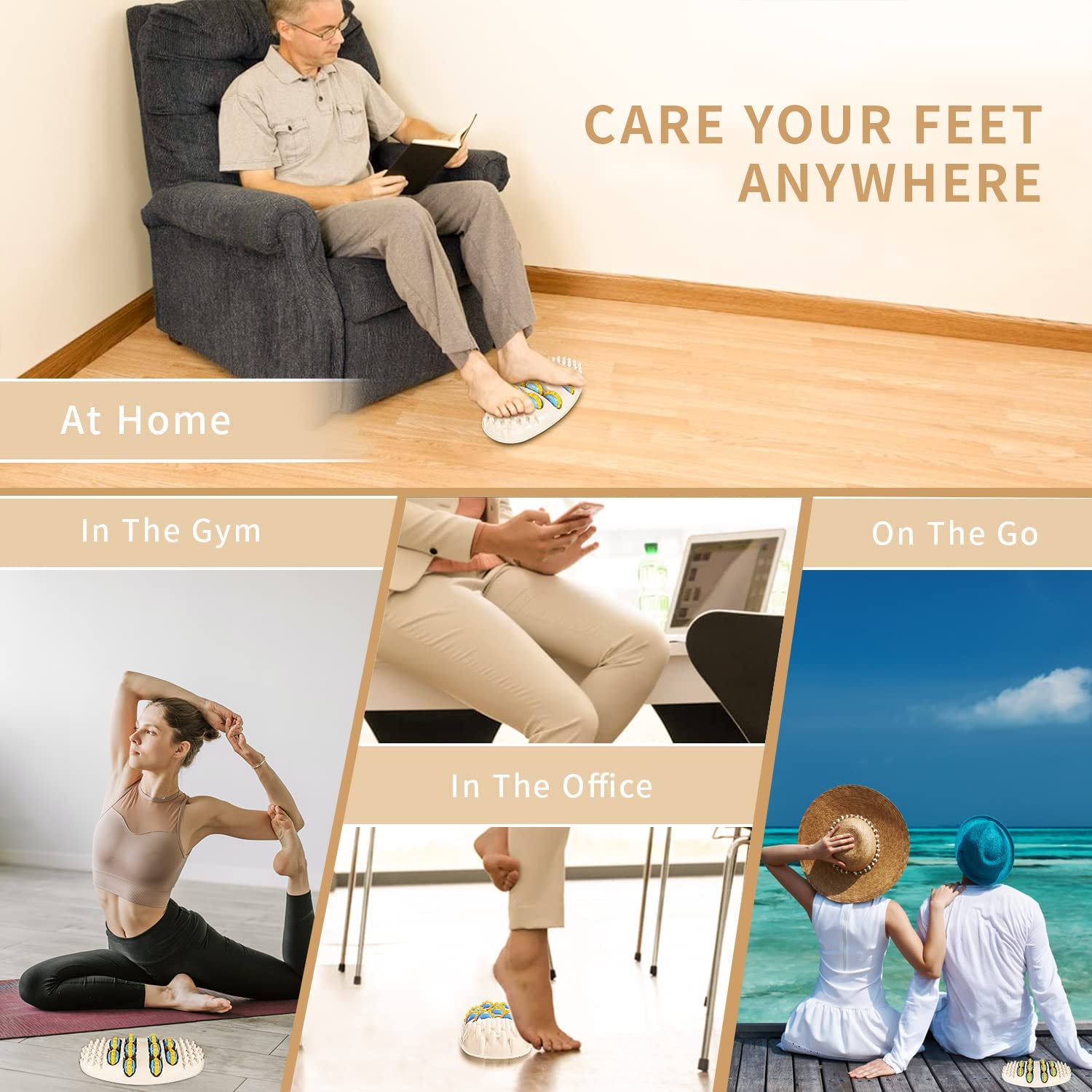 GREEYA Manual Foot Massager Roller for Pain Relief, Leg Acupressure Point Device, Body Stress Buster, Deep Kneading Relaxation Health Tool, Multicolour GREEYA Manual Foot Massager Roller for Pain Relief, Leg Acupressure Point Device, Body Stress Buster, Deep Kneading Relaxation Health Tool, Multicolour