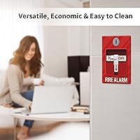 Vista 6 de Cubierta decorativa para interruptor de luz impresa con alarma de incendios, placa de pared decorativa de una sola palanca, placa frontal, 4.50 x