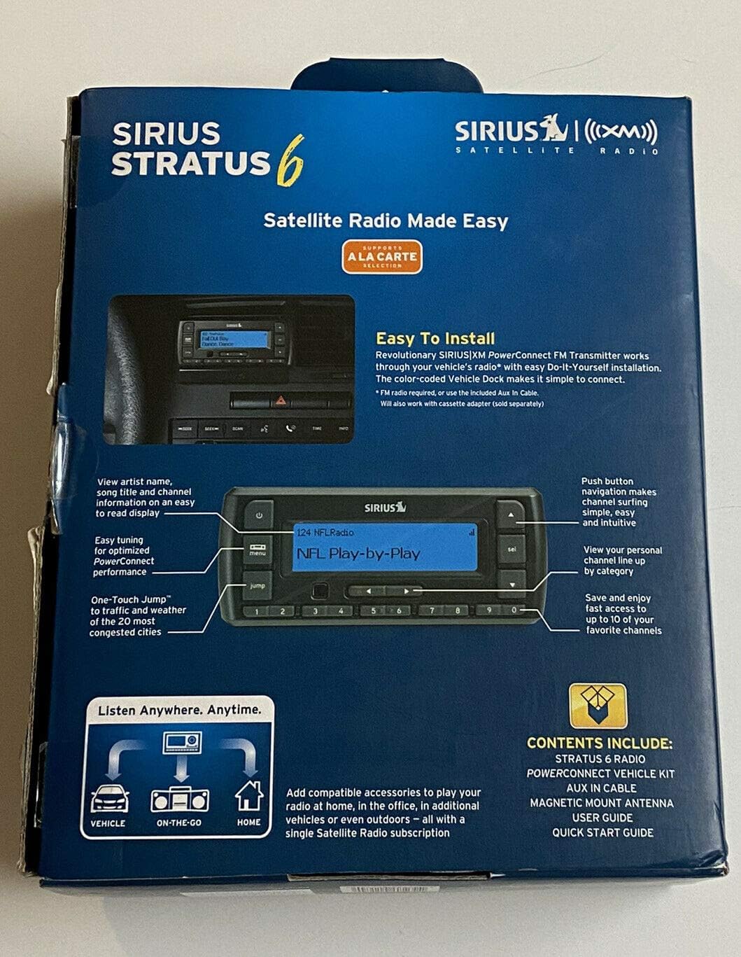 SIRIUS Stratus 6 Dock-and-Play Radio with Car Kit (Black)