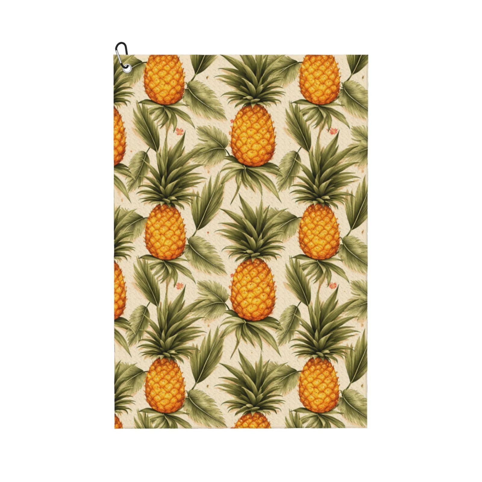 Oudrspo Tropical Bohemian Style Pine Print Multi-Functional Golf Towel | Absorbent Quick Drying 16x24in