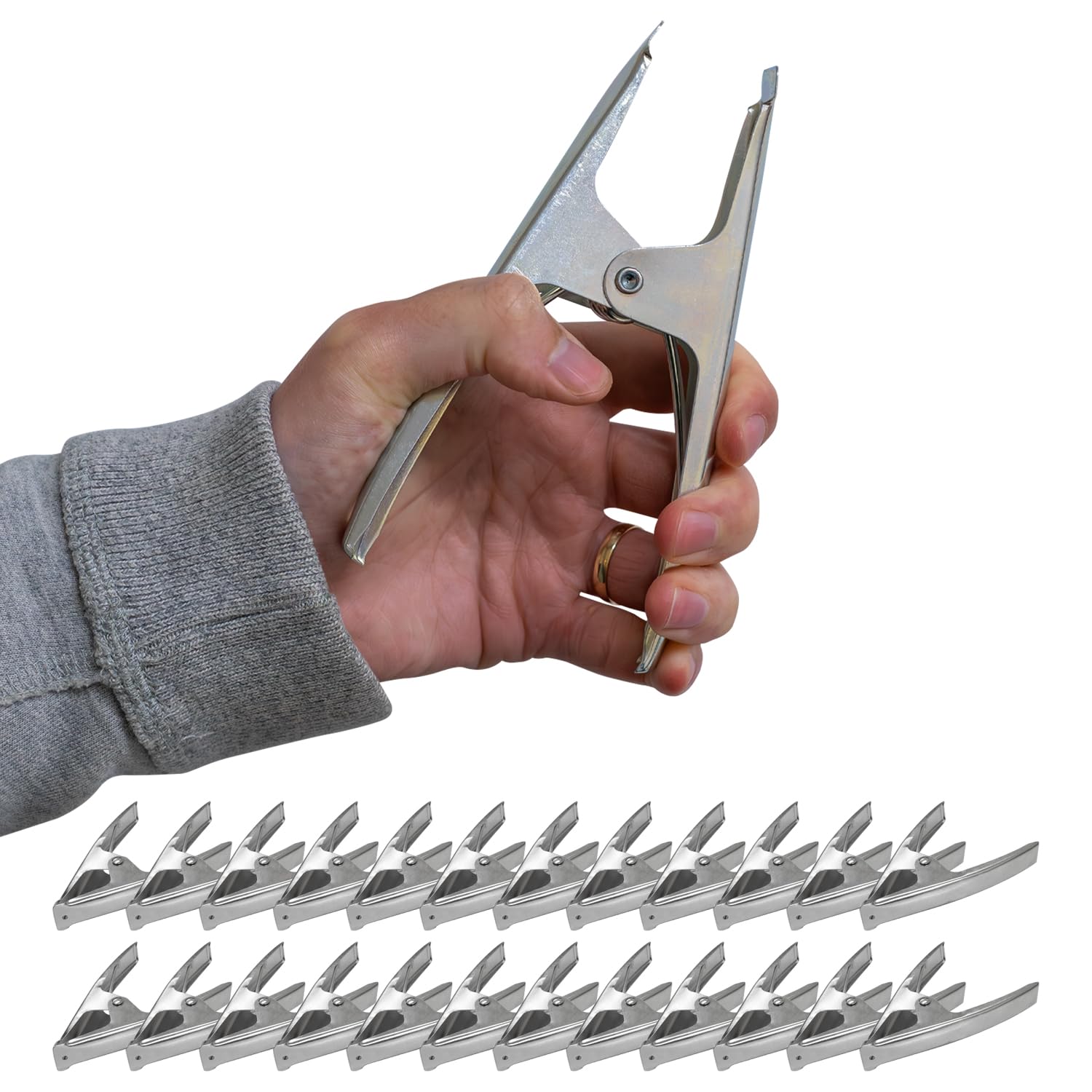 Woodside Silver Pack Of 24 Heavy Duty Spring Clamps Market Stall Tarpaulin Clips