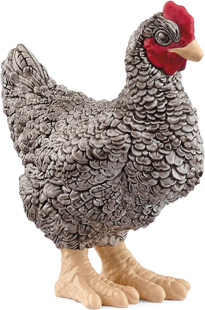 Farm World - 2" Plymouth Rock Chicken Toy for Kids. Realistic, Hand-Painted Farm Animal Toys for Boys and Girls. Fun Figure for Screen-Free Learning for Children and Toddlers Ages 3+ 13997
