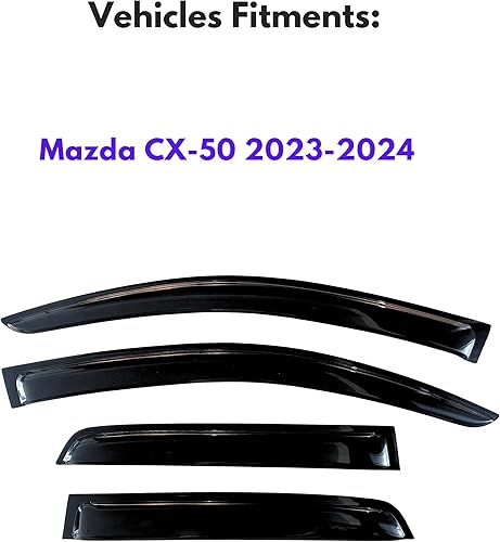 Miniatura 685 de KPY Moldura deflectora de viento con protección contra la lluvia compatible con Mazda CX-3 2016-2021 (CX3), 4 unidades, para ventana lateral