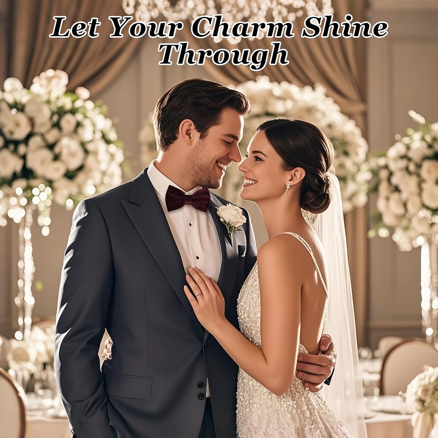 Velvet Bow Ties for Men, Pre-tied Bowties Men Solid Color Formal Mens Bow Tie for Wedding Banquet Party Business Suit - Image 5