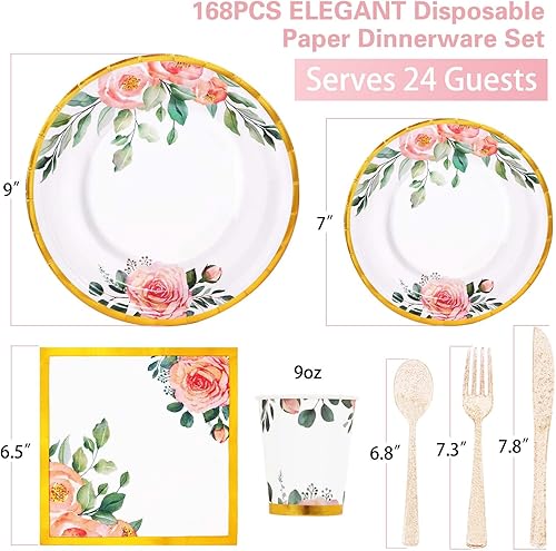 Miniatura 9 de Gudvilla Platos y servilletas de Navidad, platos de papel de Navidad, juego de vajilla desechable para fiestas para 24 invitados, juego de platos de