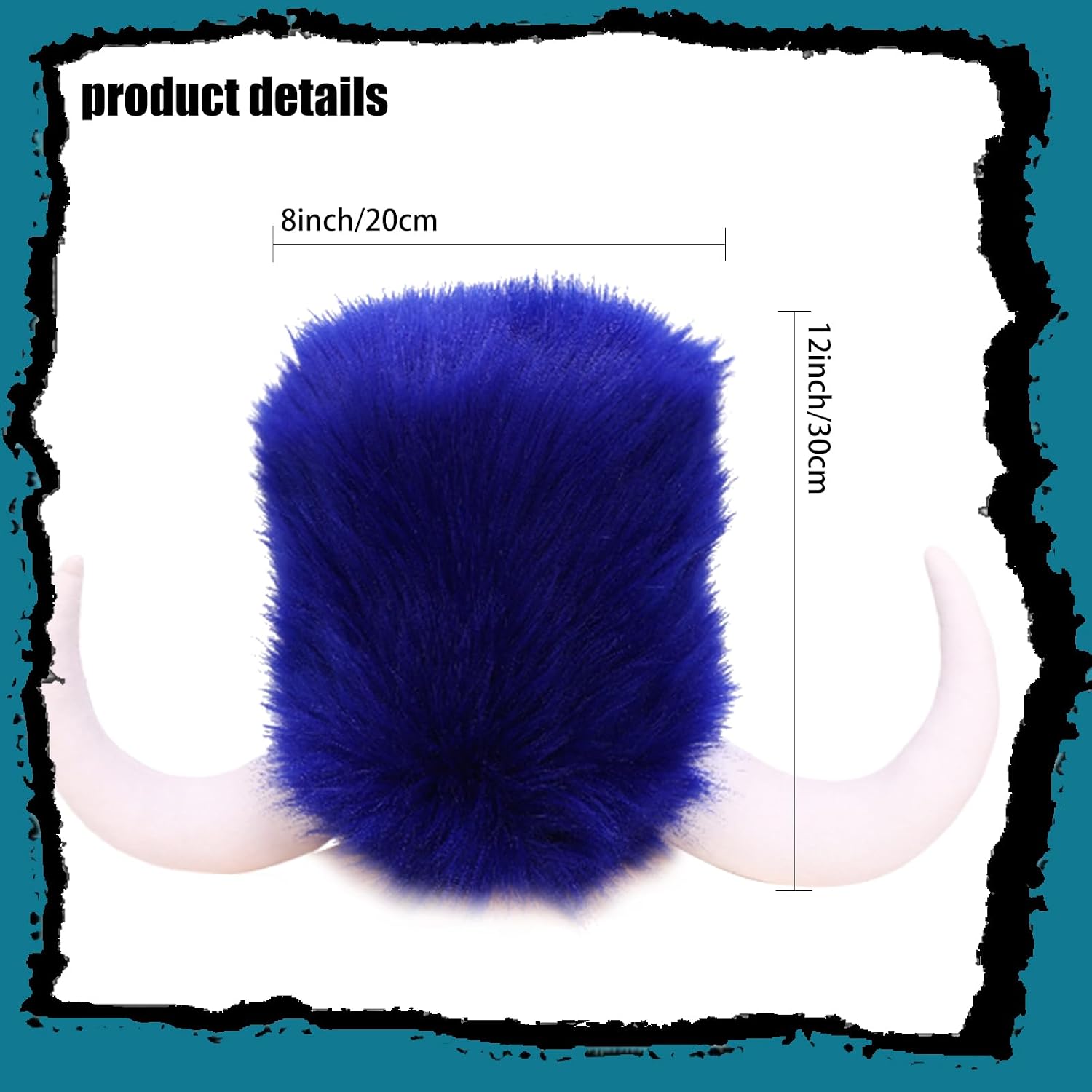 Blue Buffalo Hat with Horns Furry Viking Hat