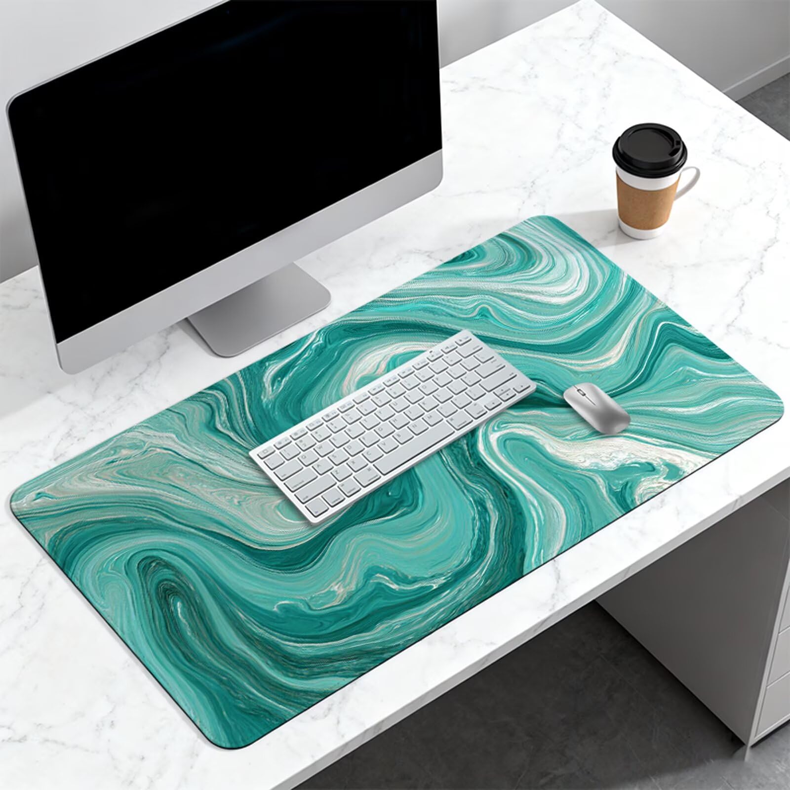 Zielona podkładka pod mysz do gier, podkładka pod mysz XXL 1200x600 mm AVCE Gładka powierzchnia poprawia precyzję i szybkość, wodoodporna podkładka pod mysz antypoślizgowa do komputera, laptopa, biura