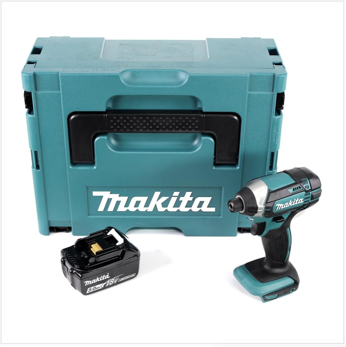 Makita Akkuschrauber 18v 5 Ah 2 Akkus Makita DTD 152 T1J Akku Schlagschrauber 18V 165 Nm + 1x Akku 5,0Ah im