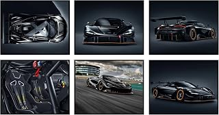 BigWig Prints McLaren Poster - McLaren 720S GT3X Wall Art, Racing Prints, Sports Car Decor for Boys, Modern Racing Wall Art for Bedroom or Garage, Cool Automotive Posters - Unframed Set of 6 (8x10)