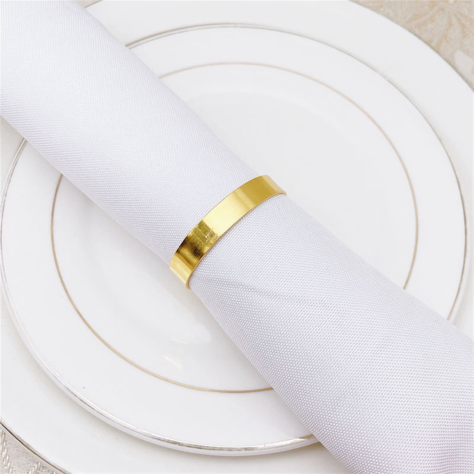 servilletero 10 unids Hotel Simple Ring Metal Napkin Hebilla Anillo de servilleta Anillo de servilleta Anillo (Color : Gold)