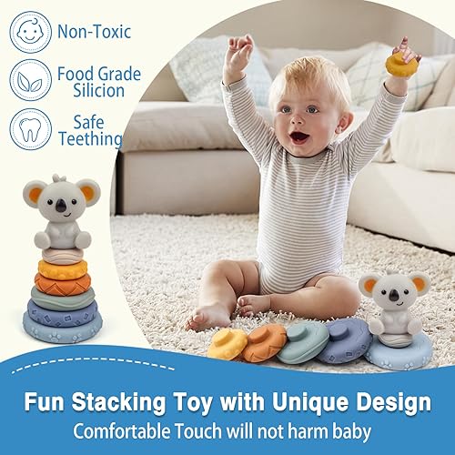 Miniatura 6 de Hidoggy Montessori - Juego de juguetes para bebés de 6 a 12 meses, juego educativo de aprendizaje 6 en 1, incluye libro de madera, caja de